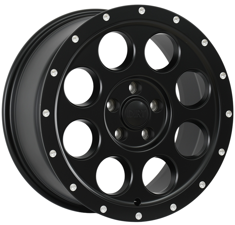 Dirt-AT D214 milled rivets 18 inch Flatblack 8J ET48 5x118