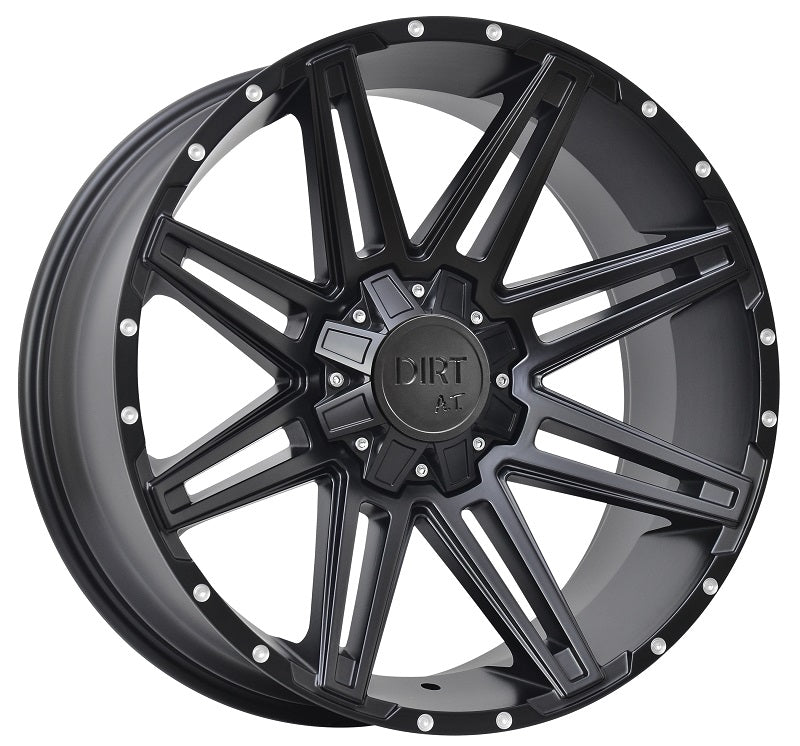 Dirt-AT D88 milled rivets 20 inch Flatblack 9J ET25 5x120