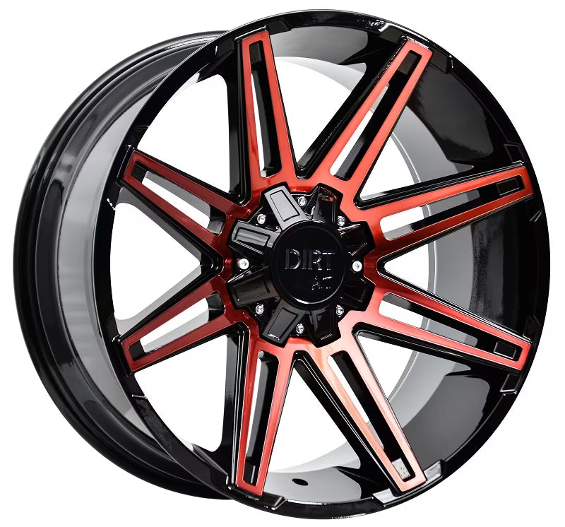 Dirt-AT D88 Wide 22 inch Gloss Black Red 5x127