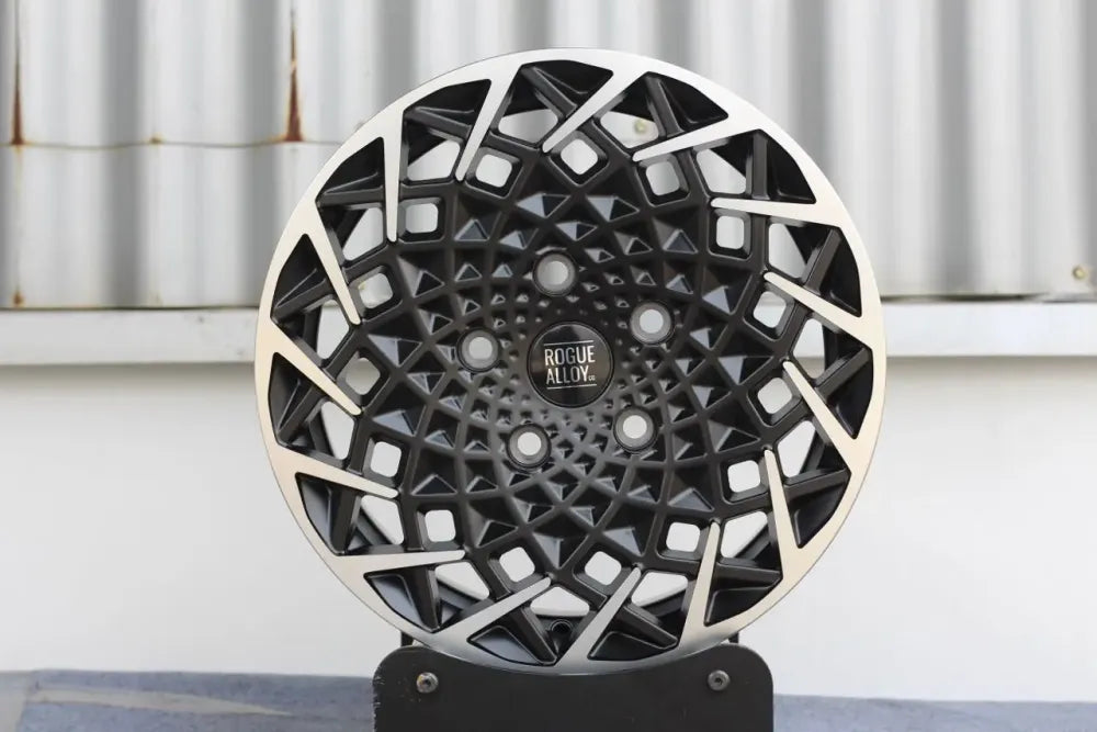 Rogue Revolution 16 inch Satin Black Silver Lip 5x118