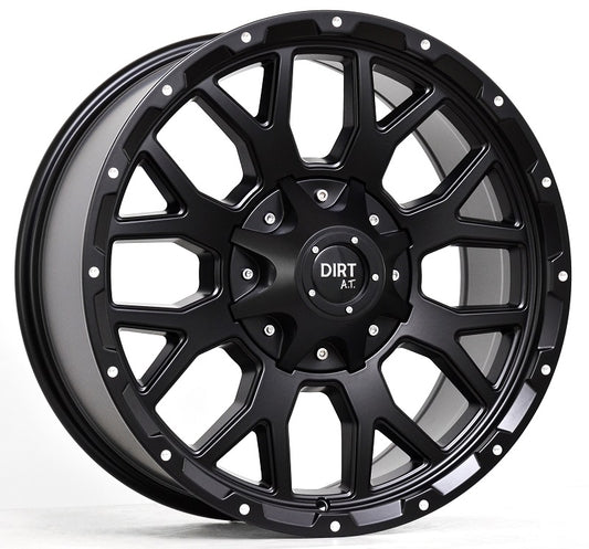 Dirt-AT D357 milled rivets 17 inch Flatblack 8.5J ET10 8x180