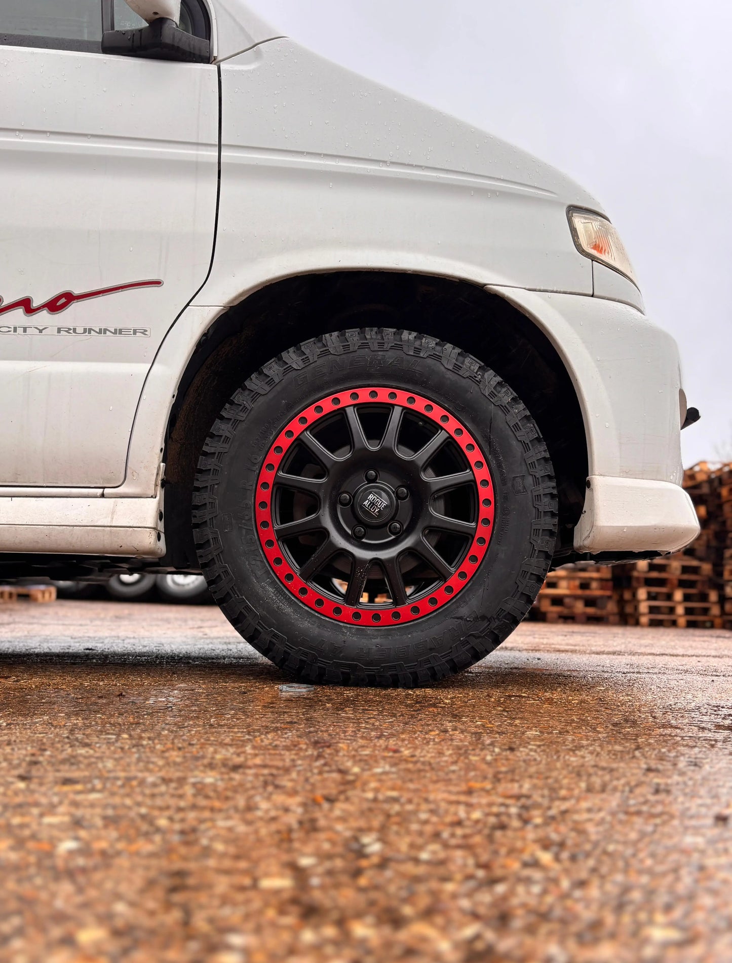 Rogue George 16 inch Satin Black Red Lip 6x130 — wheel for Crafter I (2006–2017), Sprinter 2006 - present), Velgen 6x130 - Rogue Velgen | Loodys