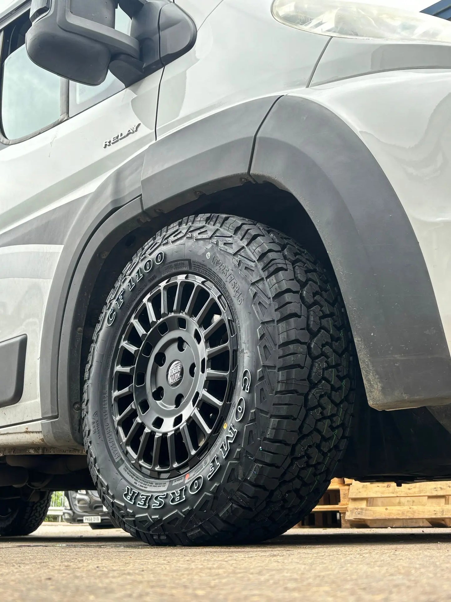 Complete Wheel Set — Rogue LCX 16 inch Satin Black 5x130 (Ducato Maxi / Boxer / Jumper Maxi)