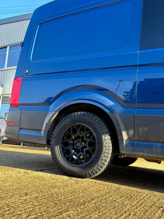 Complete Wheel Set — Rogue Rollex 17 inch Satin Black 5x120 (Crafter II / MAN TGE)