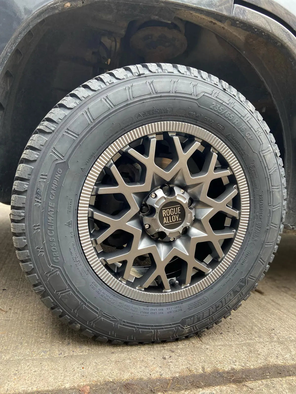 Complete Wheel Set — Rogue Rollex 16 inch Satin Grey 5x130 (Ducato Maxi / Boxer / Jumper Maxi)